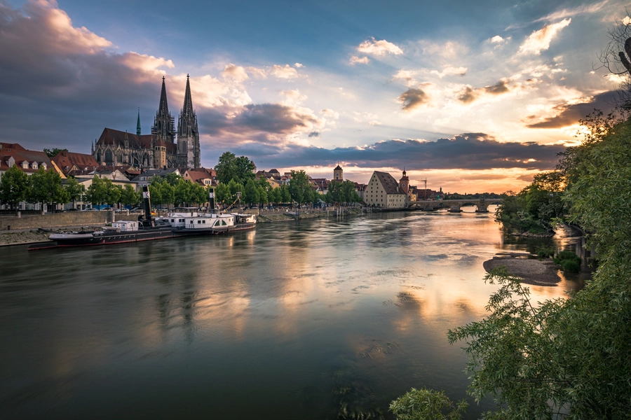 Regensburg Panorama mit Blick über die Donau