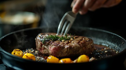 Steak Steak in der Pfanne