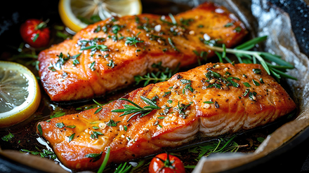 Lachs Geschmorter Lachs