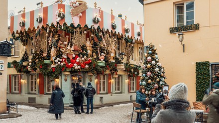 Innenstadt von Vilnius Die Fassaden in der historischen Innenstadt von Vilnius