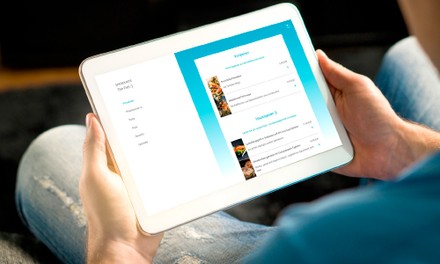 Speisekarte auf dem Tablet Speisekarte auf dem Tablet