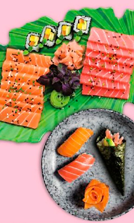 Verschiedene Fische für das Sushi Verschiedene Fische für das Sushi