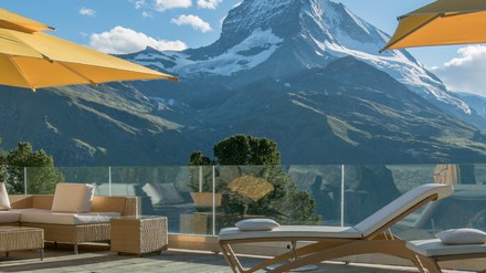 Wellness mit Ausblick auf das Matterhorn Wellness mit Ausblick auf das Matterhorn