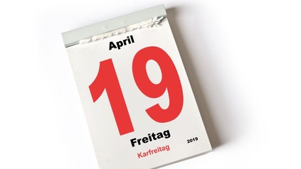Kalenderblatt Karfreitag, 19. April 2019