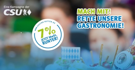 Ein Plakat zur Rettung der Gastronomen