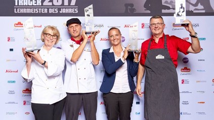 Zukunftsträger 2017 Lehrmeister des Jahres: Regina von Däniken, Markus Fuchs, Catherine Lütolf und Hugo Willimann