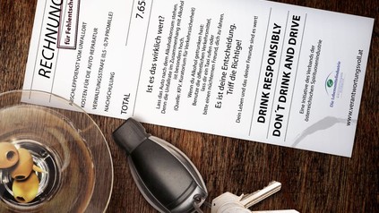 Rechnung mit Hinweis "drink responsible"