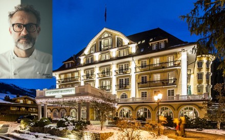 Massimo Bottura vor dem Le Grand Bellevue-Hotel