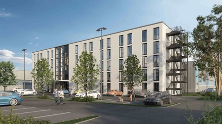 Grafik des neuen McDreams Hotel in Eching bei München