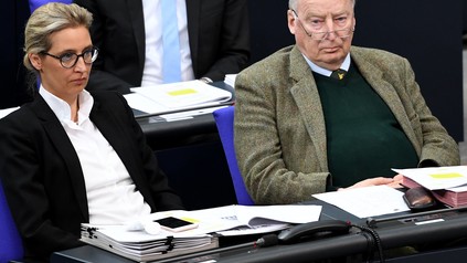 Zwei Politiker im Bundestag