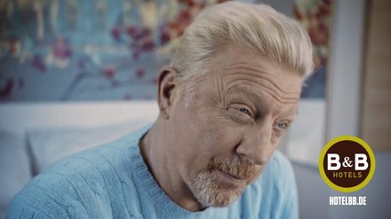 Boris Becker beim TV-Werbespot von B&B Hotels