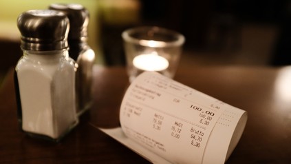 Ein Kassenbon in einem Restaurant