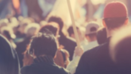 Eine Demonstration auf der Straße