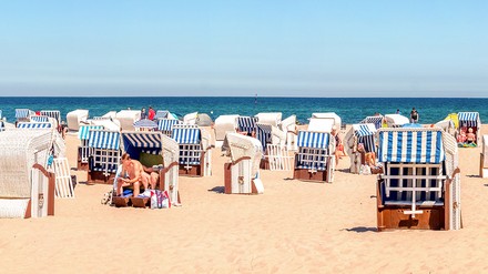 Strandpanorama, Kuehlungsborn, Ostsee, Deutschland