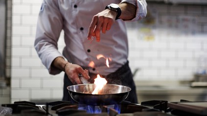 Gasherd mit Flamme