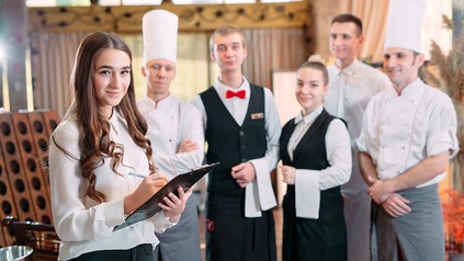Restaurant Manager und sein Team