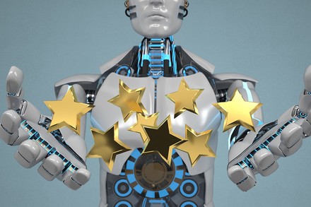 Ein humanoid aussehender Roboter