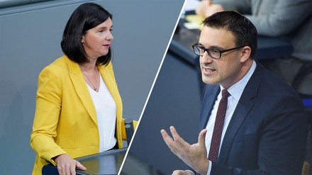 Grünen-Fraktionschefin Katrin Göring-Eckardt und SPD-Fraktionsvize Sören Bartol