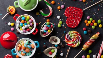 Diverse bunte Süßigkeiten