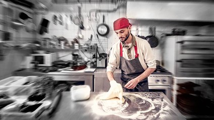 Eine Großküche im Restaurant