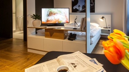 Ein Zimmer im neue Teddy Kollek Haus in Wien von innen