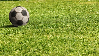 Fußball auf dem Rasen