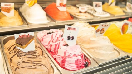 Auslagen eines Eissalons