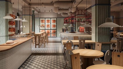 Schankraum des Benediktiner Weissbräuhauses in Gießen