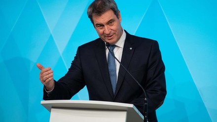Markus Söder bei einer Pressekonferenz