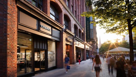 Außenansicht der Shoppingmeile.