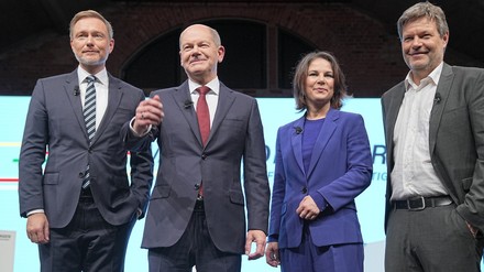 Christian Lindner, Olaf Scholz, Annalena Baerbock und Robert Habeck