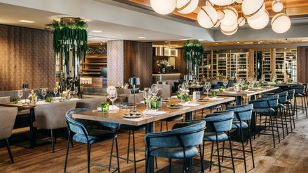 So sieht das Restaurant im Grand Tirolia Kitzbühel aus.