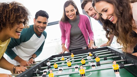 Tischkickern macht Spaß.