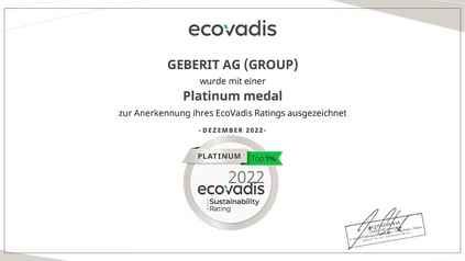 Platin-Zertifikat für Geberit