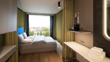 Zimmer im neuen Düsseldorfer b’mine-Hotel
