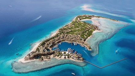 Renderin der Luxusinsel Sidalah in Neom.
