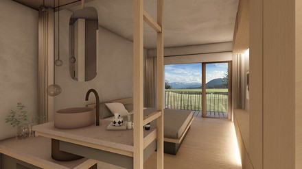 Ein Doppelzimmer im Bergblick verspricht eine unglaubliche Aussicht auf die Tölzer Berge.