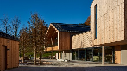 Holzfassade des Kulturhof Stanggass