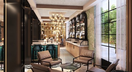 Die Bar im DoubleTree by Hilton Ku'damm lädt zu kühlen und exklusiven Drinks ein. (Foto: © DoubleTree by Hilton Berlin Ku'damm)