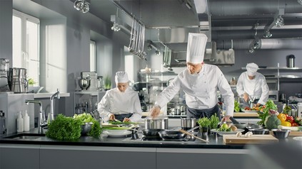 Köche beim kochen