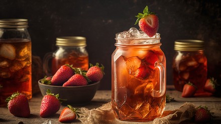 Gläser mit selbstgemachtem Eistee.