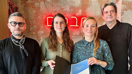 V. l. n. r.: James Ardinast, Inhaber des Bar Shukas, Gesina Schalenberg, Projektleiterin bei Lust auf besser leben, Lena Iyigün, Inhaberin des Glauburg Cafés, und Frank Winkler, Inhaber des Restaurants Lorsbacher Thal, haben in ihren Betrieben wichtige Daten zur Co2-Bilanzierung erhoben. Auf dieser Basis hat die IGF einen Leitfaden „Initiative KlimaGastronomie“ entwickelt; damit ist sie für den hessischen Tourismuspreis „Typisch hessisch Award 2023“ nominiert.