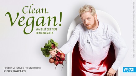 PETA-Motiv mit Ricky Saward