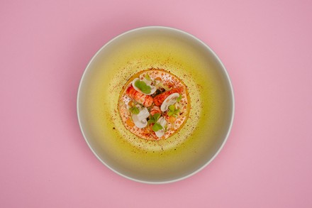 Garnelencocktail „KadeWe“ mit Mandarine und Kopfsalat. (Foto: © Nils Hasenau)