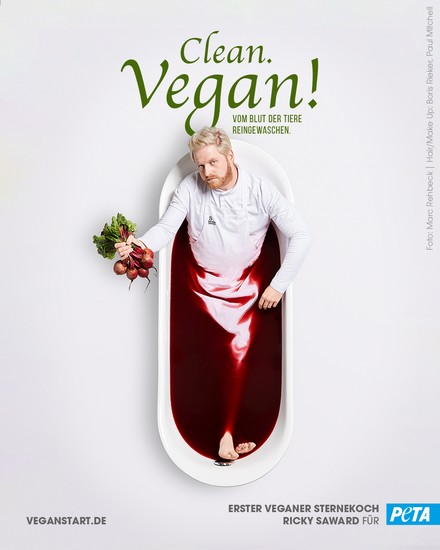 PETA-Motiv mit Ricky Saward