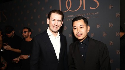 V. l: Sebastian Kurz, ehemaliger Bundeskanzler der Republik Österreich und Unternehmer Martin Ho.