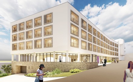 Visualisierung des Hotelneubaus in Halle