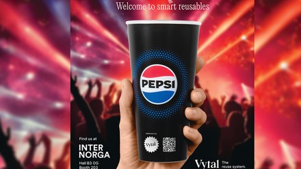 Der erste PepsiCo-Mehrwegbecher mit Dual-Tracking-Technologie (Foto:  © Vytal Global)