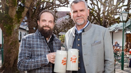 Das Führungsteam des Linzer Traditionsbetriebs Stiegl-Klosterhof wurde neu aufgestellt: Im Klosterhof-Wirt Josef Gassner jun. und Michael Fellöcker (Foto: © Andreas Röbl)