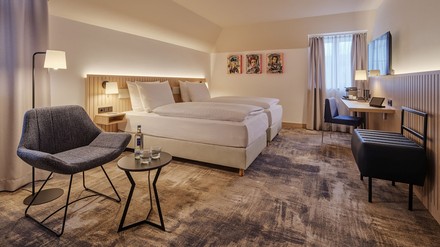 Renoviertes Zimmer im Dorint Hotel Würzburg